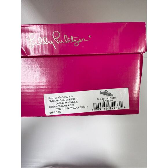 Lilly Pulitzer Abigail Sneaker Blue Peri Takin It Easy Accessory Sneakers 8.5 - Picture 4 of 4